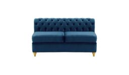 Chesterfield 2 Seater Modular Unit (2CP), light blue, Leg colour: white - thumbnail 1