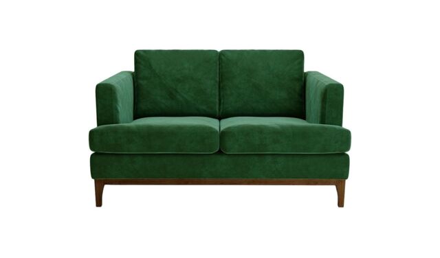 Scarlett Eco 2 Seater Sofa, green, Leg colour: dark oak - image 1