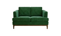 Scarlett Eco 2 Seater Sofa, green, Leg colour: dark oak - thumbnail 1