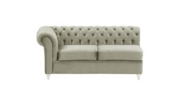 Chesterfield 2 Seater LHF Corner Modular Unit (2L), silver, Leg colour: white - thumbnail 1