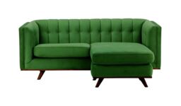 Vicenza Universal Corner Sofa, dark green, Leg colour: dark oak - thumbnail 1