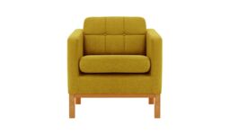 Normann Armchair, mustard, Leg colour: aveo