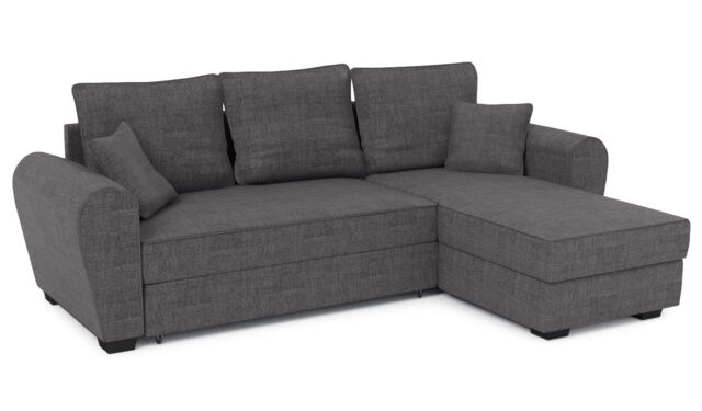 Nicea Corner Sofa Bed With Storage, dark grey - image 1