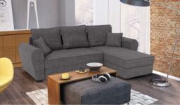 Nicea Corner Sofa Bed With Storage, dark grey - thumbnail 2