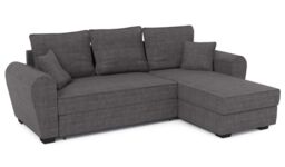 Nicea Corner Sofa Bed With Storage, dark grey - thumbnail 1