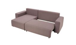 Solace Left Hand Corner Sofa Bed, mink - thumbnail 3