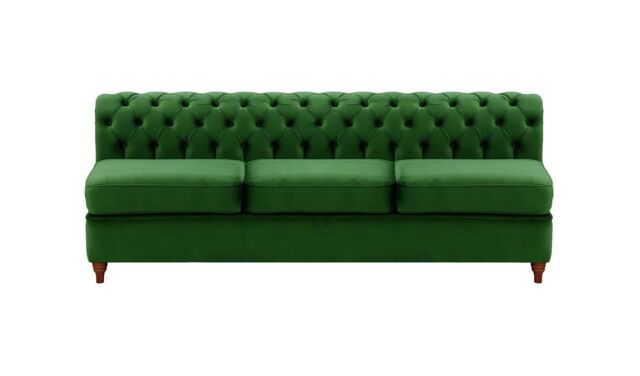 Chesterfield 3 Seater Modular Unit (3CP), dark green, Leg colour: dark oak - image 1