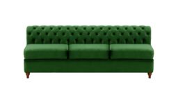 Chesterfield 3 Seater Modular Unit (3CP), dark green, Leg colour: dark oak - thumbnail 1