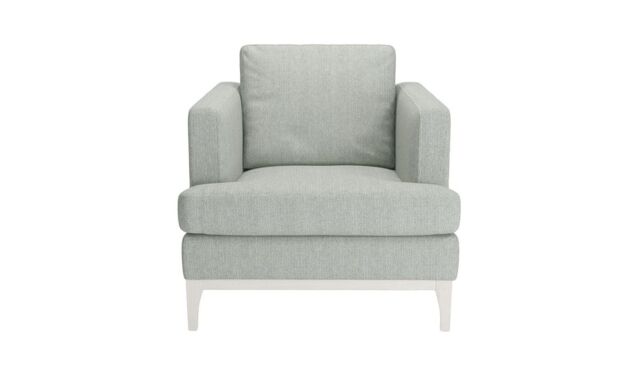 Scarlett Structured Armchair, light blue, Leg colour: white - image 1