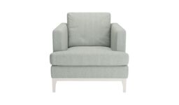 Scarlett Structured Armchair, light blue, Leg colour: white - thumbnail 1