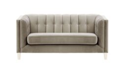 Sodre 2 Seater Sofa, grey, Leg colour: white - thumbnail 1