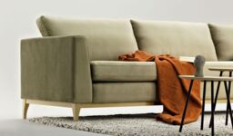 Gosena Wood 2,5 Seater Sofa, light blue, Leg colour: like oak - thumbnail 2