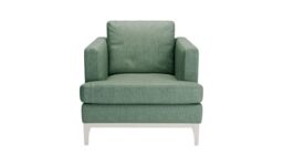 Scarlett Eco Armchair, Green, Leg colour: white - thumbnail 1