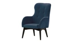 Hollis Wingback Chair, blue, Leg colour: black
