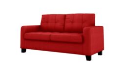 Gloss 2 Seater Faux Leather Sofa, red