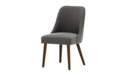 Albion Dining Chair, grey, Leg colour: dark oak