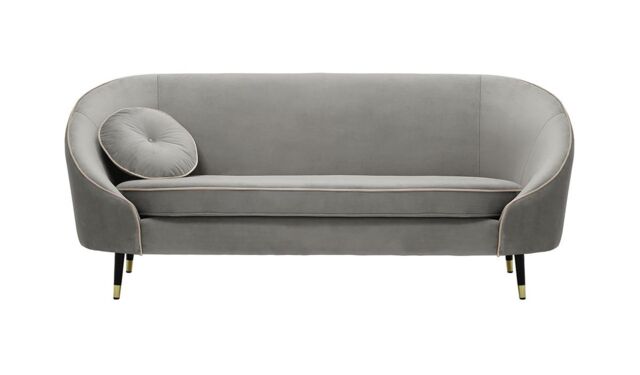 Kooper 3 Seater Sofa, silver, Leg colour: Black + gold - image 1