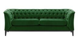 Chesterfield Modern 2,5 Seater Sofa Wood, dark green, Leg colour: black