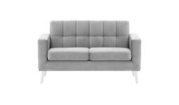 Neat 2 Seater Sofa in a Box, silver, Leg colour: white