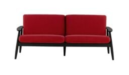 Demure 3 Seater Sofa, dark red, Leg colour: black