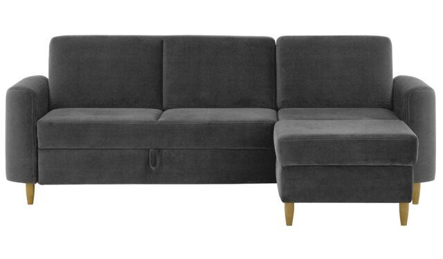 Elegance Corner Sofa Bed With Storage, graphite - image 1