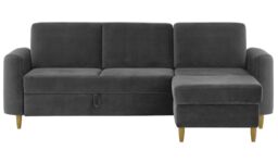 Elegance Corner Sofa Bed With Storage, graphite - thumbnail 1