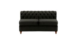 Chesterfield 2 Seater Modular Unit (2CP), black, Leg colour: dark oak - thumbnail 1