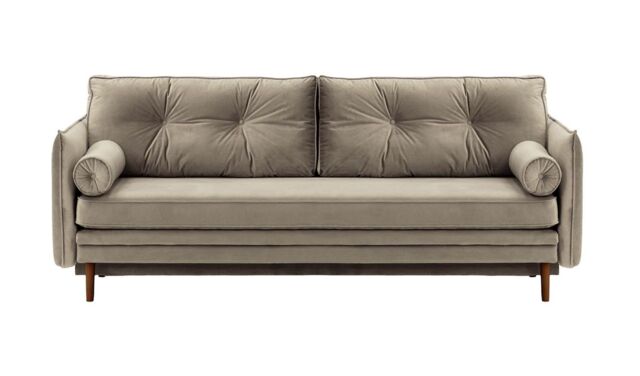 Darnet Sofa Bed with Storage, grey, Leg colour: dark oak - image 1