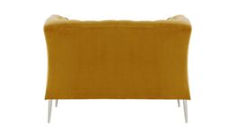 Chesterfield Modern Armchair, mustard, Leg colour: chrome metal - thumbnail 2