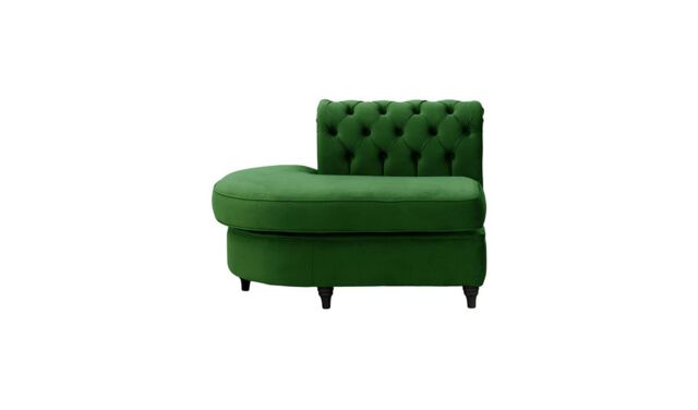 Chesterfield Curved LHF Corner Modular End (ECL), dark green, Leg colour: black - image 1