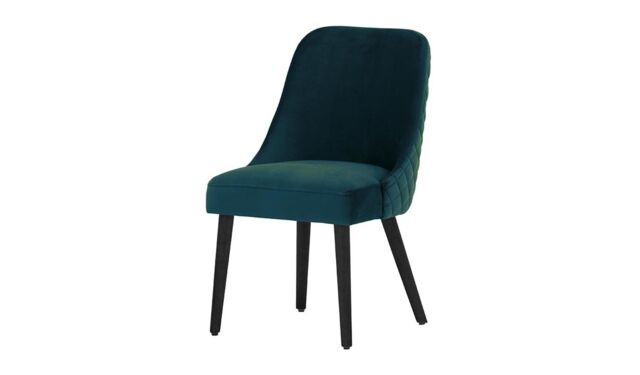 Albion Dining Chair with Stitching, blue, Leg colour: black - image 1