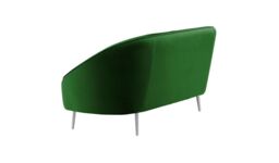 Kooper 2 Seater Sofa, dark green, Leg colour: chrome metal - thumbnail 2