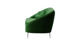 Kooper 2 Seater Sofa, dark green, Leg colour: chrome metal - thumbnail 3