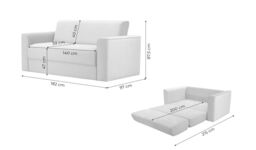 Jules 2.5 Seater Sofa Bed, cream - thumbnail 2