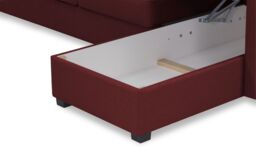 Kropp Right Hand Corner Sofa Bed With Storage, red - thumbnail 2