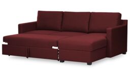 Kropp Right Hand Corner Sofa Bed With Storage, red - thumbnail 5