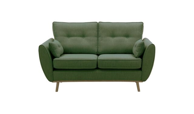 Zinola 2 Seater Sofa, green, Leg colour: wax black
