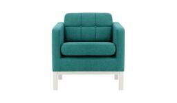 Normann Armchair, turquoise, Leg colour: white