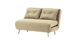 Flic Double Sofa Bed - width 120 cm, mink, Leg colour: white