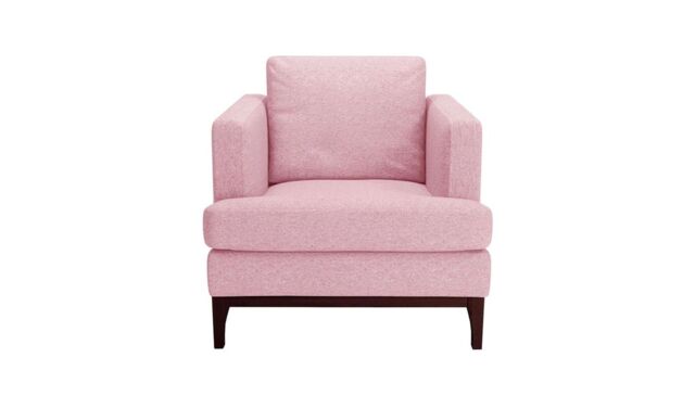 Scarlett Armchair, pink, Leg colour: dark oak - image 1