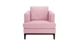 Scarlett Armchair, pink, Leg colour: dark oak - thumbnail 1