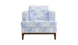 Scarlett Design Armchair, blue, Leg colour: dark oak - thumbnail 1