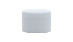 Zaz Small Round Pouffe, boucle grey