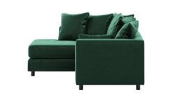 Dillon Velvet Left Hand Corner Sofa, green - thumbnail 3