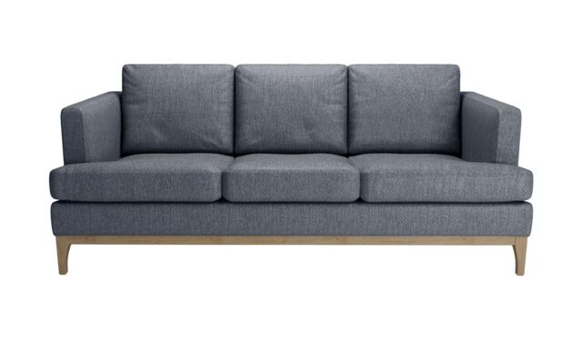 Scarlett Eco 3 Seater Sofa, Navy blue, Leg colour: wax black - image 1
