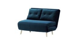 Flic Small Sofa Bed - width 103 cm, blue, Leg colour: white