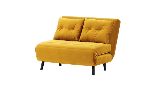 Flic Small Sofa Bed - width 103 cm, light blue, Leg colour: black - image 1