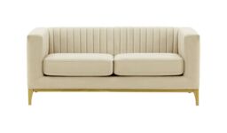 Slender Wood 2 Seater Sofa, light beige, Leg colour: like oak