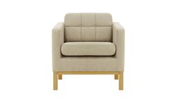 Normann Armchair, beige, Leg colour: like oak