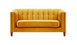 Sodre 2 Seater Sofa, mustard, Leg colour: aveo